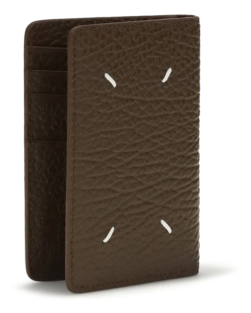 Maison Margiela Men's Leather Card Holder Field Calf Bos Taurus Wallet Brown