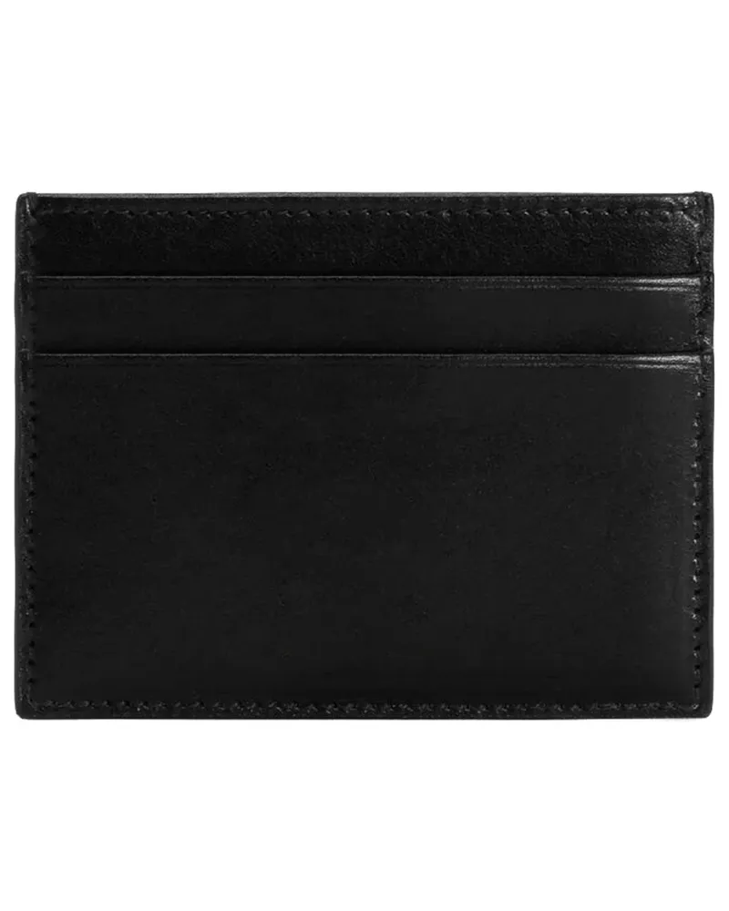 Dolce & Gabbana Logo Leather Card Case — Black Black