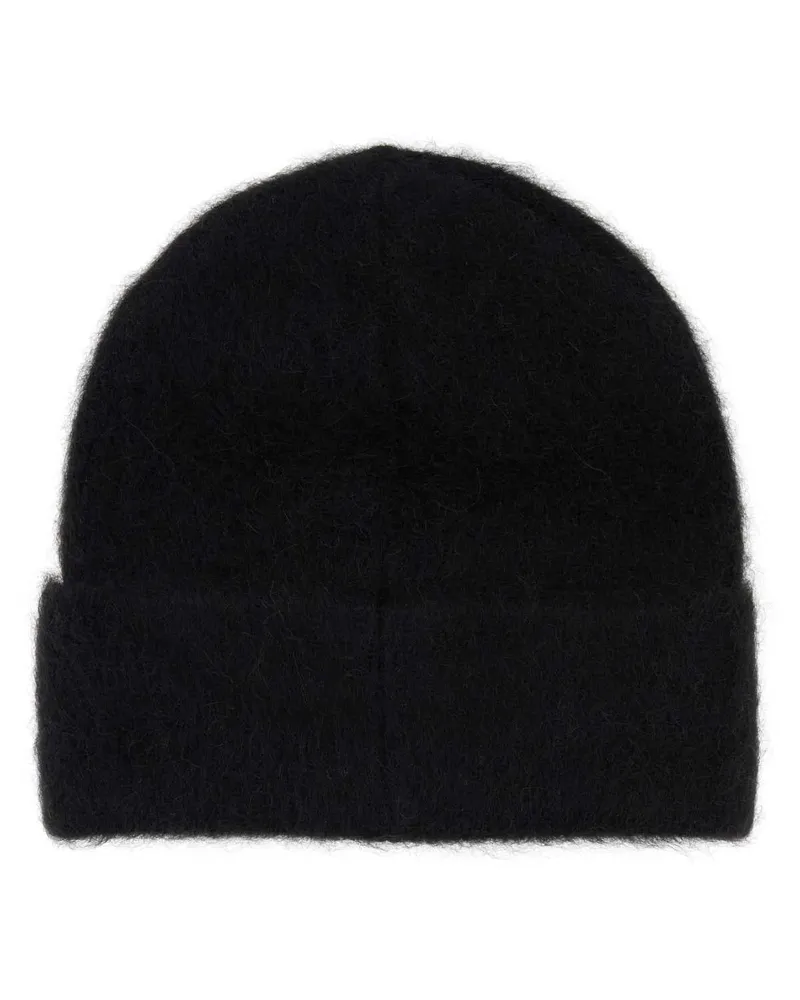 by FAR Women's Black Alpaca Beanie Hat Bl Cuffie Black