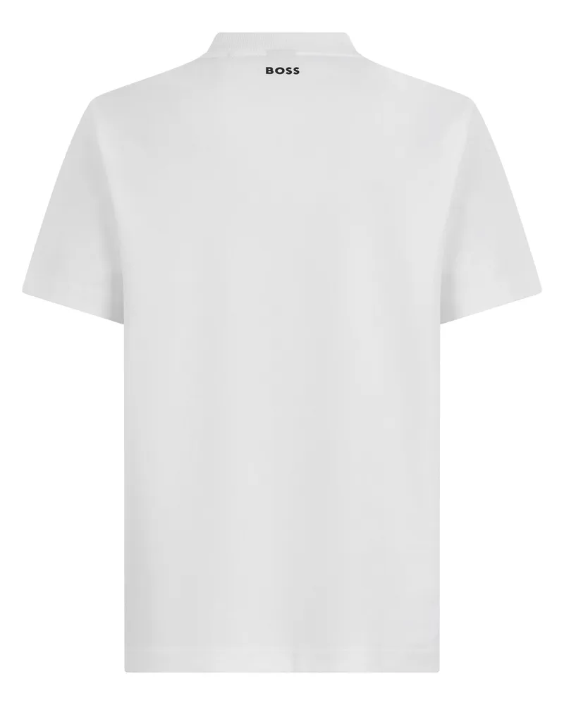 HUGO BOSS Men's Cotton T-Shirt Natural T-Shirts And Polos White
