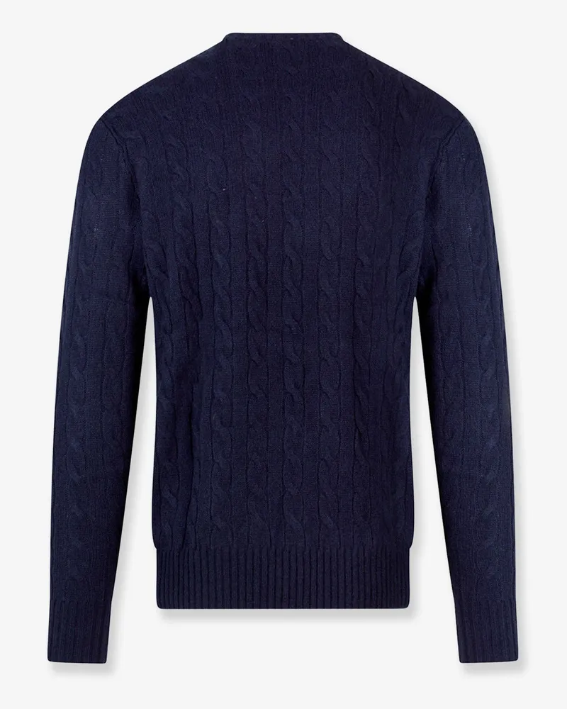 Ralph Lauren Men's Sweater Crew-Neck Wool And Cashmere Blue Certified Navy