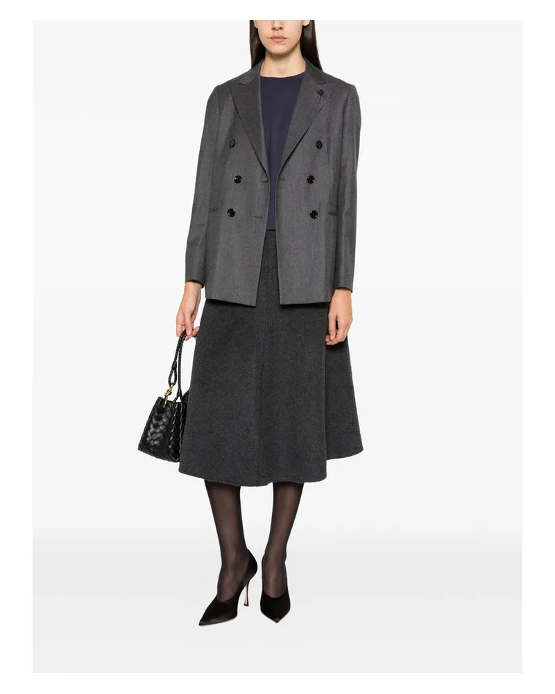 LARDINI Double-Breasted Tailored Blazer — Grey Grey
