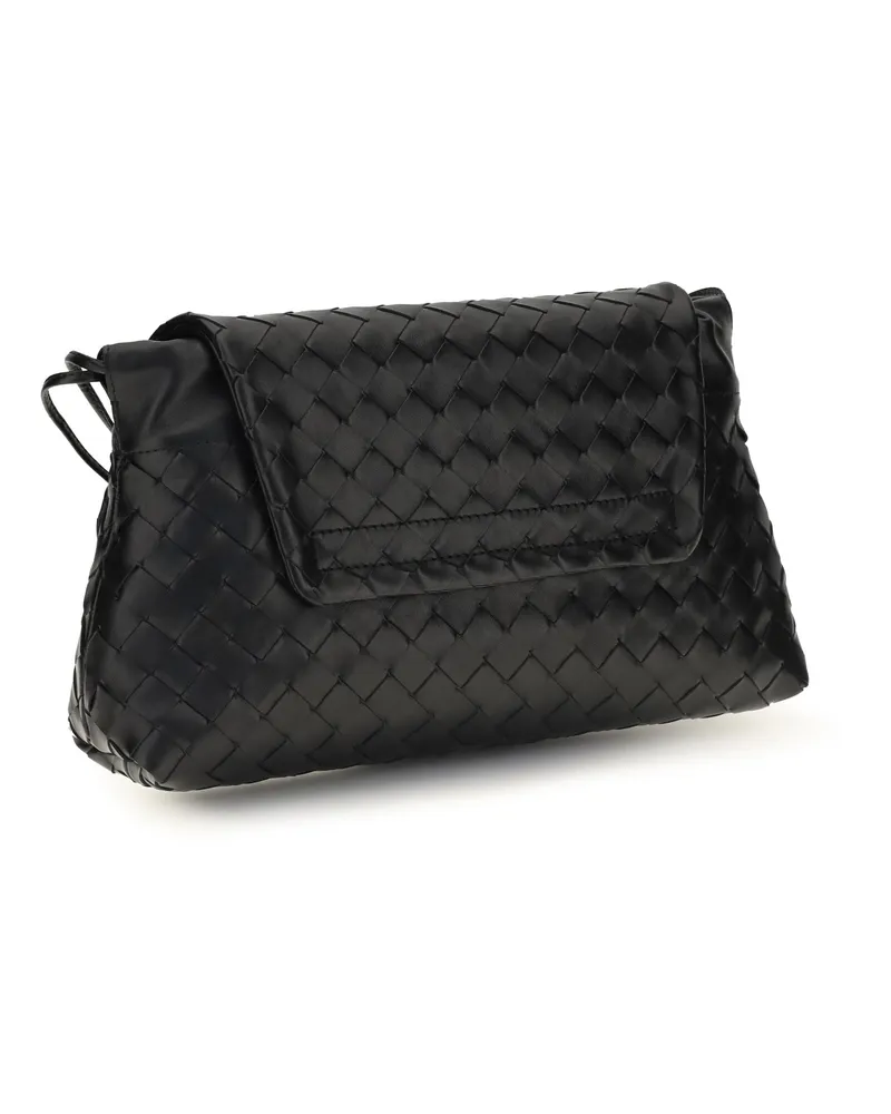 Bottega Veneta Women's Shoulder Bag Intrecciato Black-Gold Calf Leather Black/gold Black
