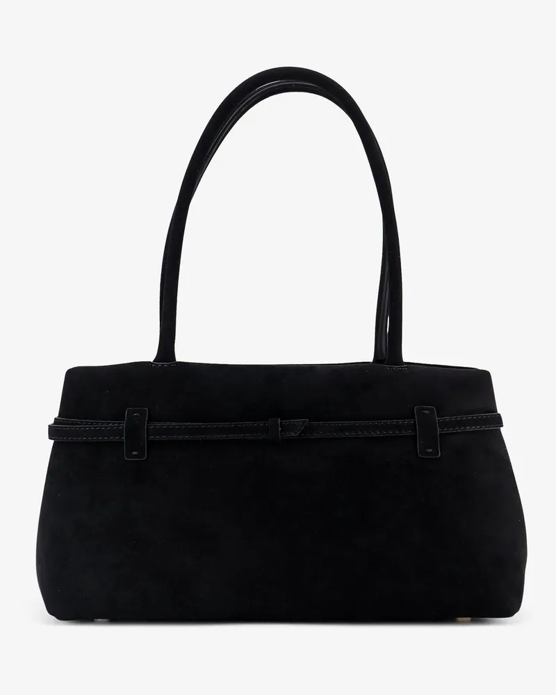 Manu Atelier Women's Shoulder Bag Le Cambon Suede Black Black