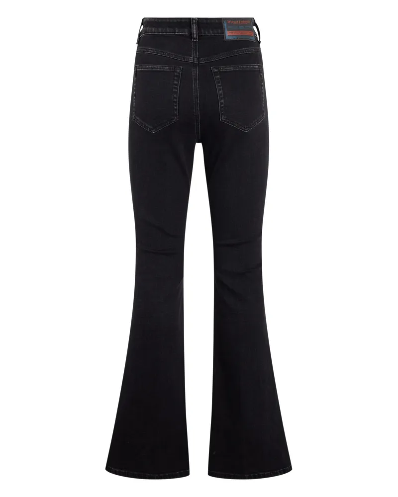 Diesel Women's Bell-Bottom Jeans Black Cotton Denim Flared Black