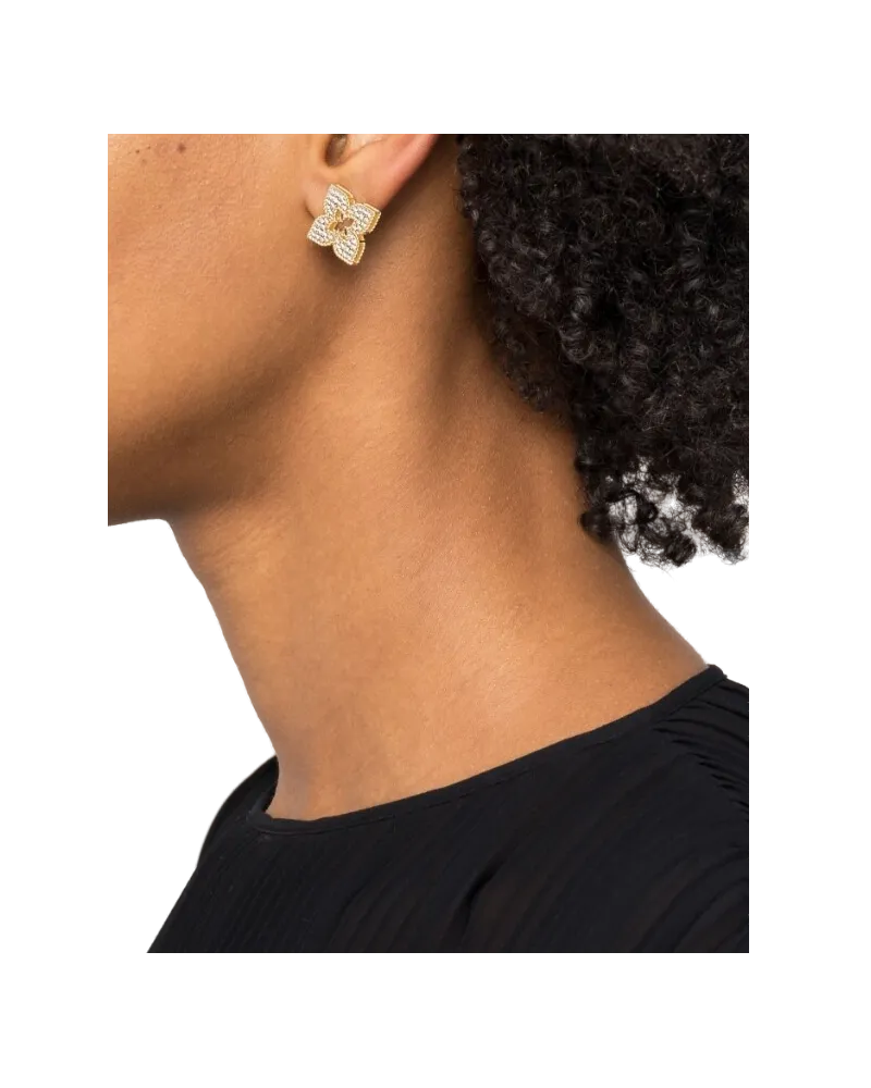 Roberto Coin Women's 18kt Yellow Gold Venetian Princess Diamond Stud Earring Continuty Gold