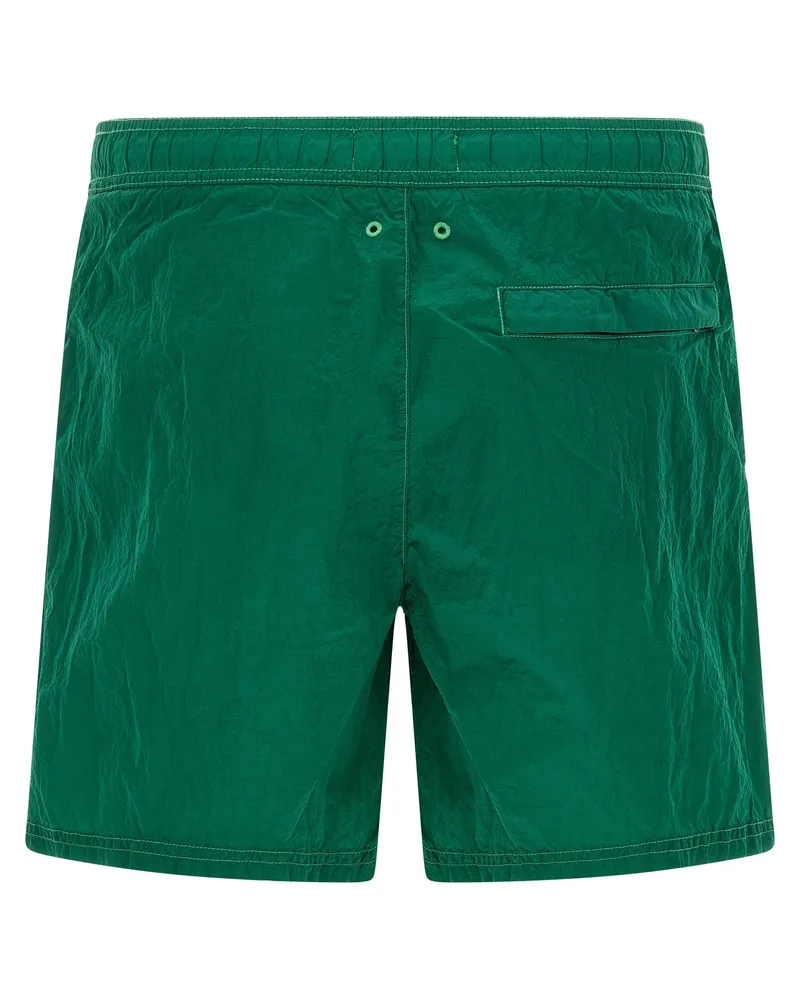 Stone Island Men's Bicolor Polyamide Swim Shorts Green