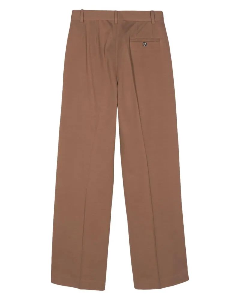 CIRCOLO 1901 Piqué Weave Cotton Blend Trousers — Chocolate Brown Chocolate