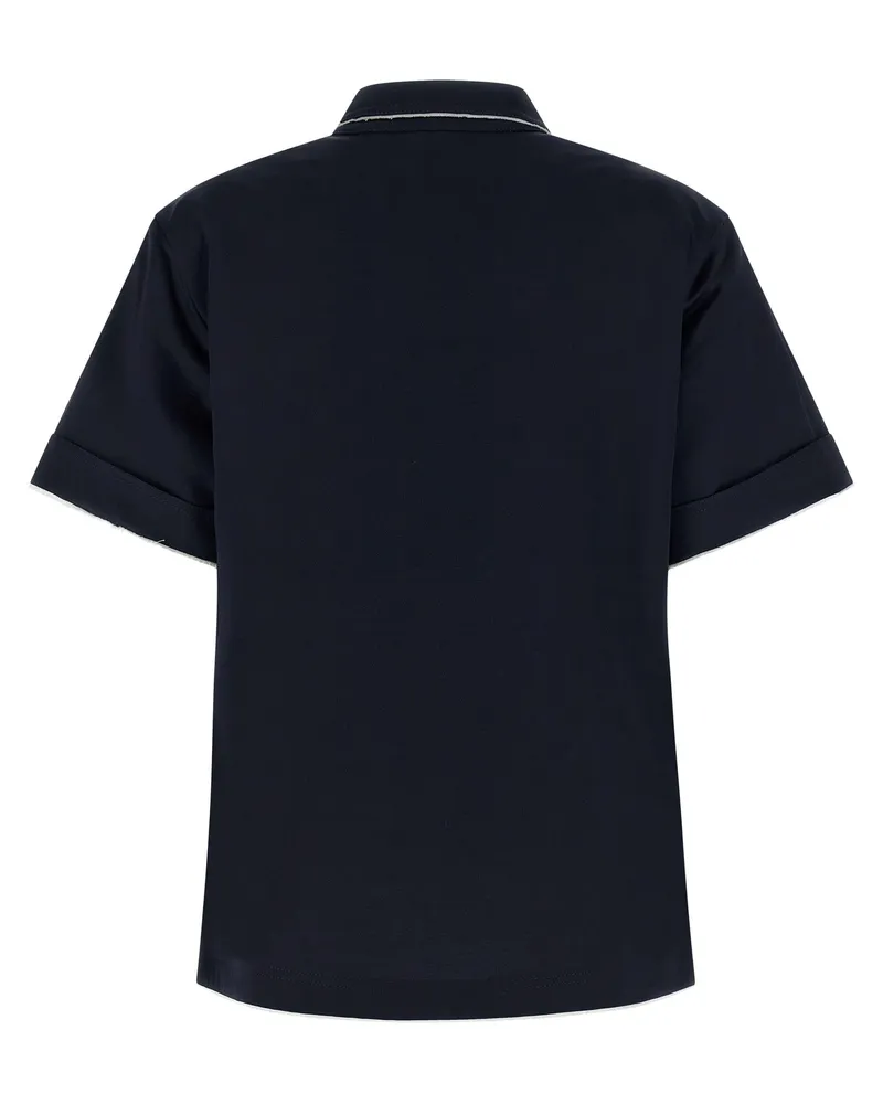 Prada Cotton with Contrasting Lining Polo Shirt — Navy Navy