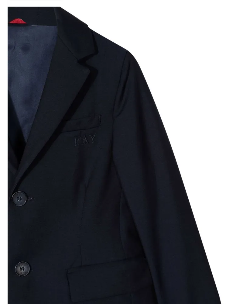 Fay Wool-Blend Jacket — Blue Blue