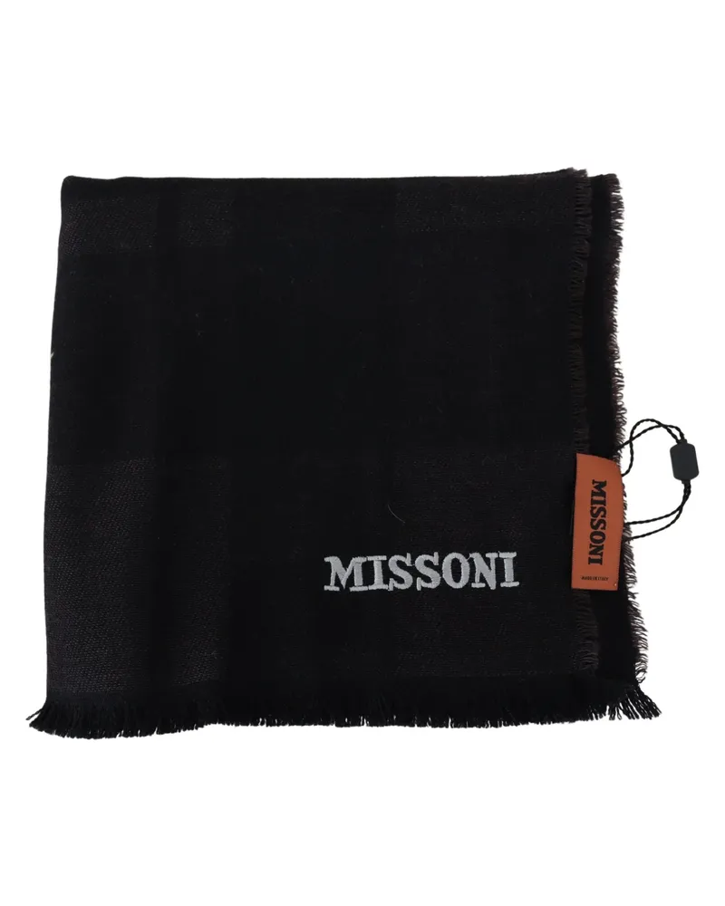 Missoni Men's Black Wool Unisex Neck Wrap Scarf Black