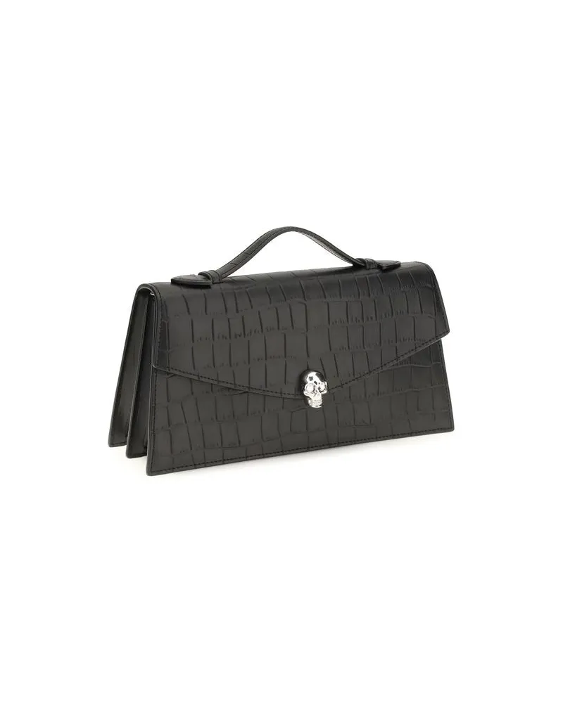 Alexander McQueen Women's Black Calf Leather Bos Taurus Handbag Bag Black
