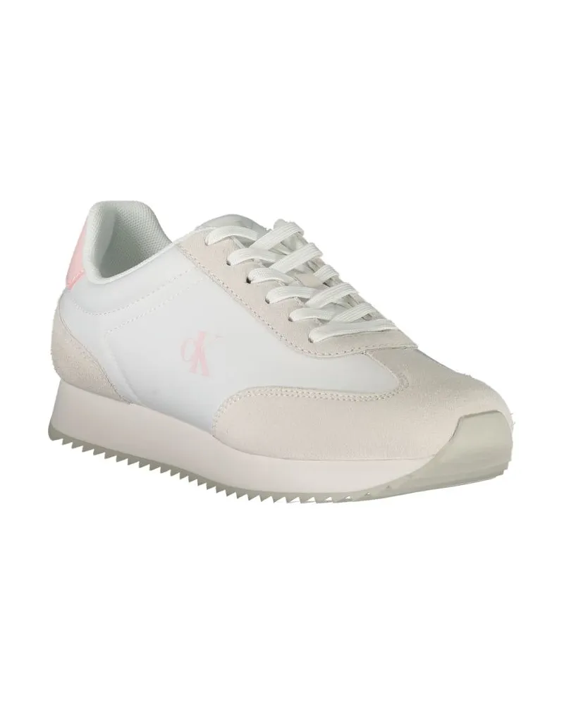 Calvin Klein Leather and Polyester Sneaker — White White