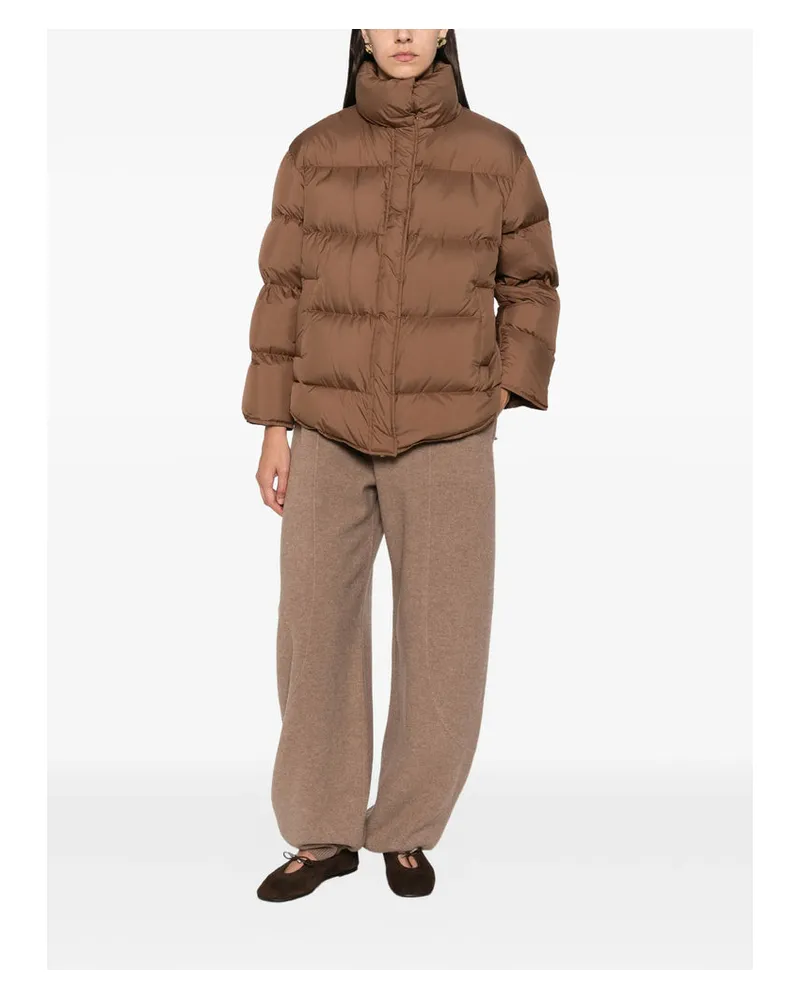 Max Mara Quilted Down Jacket — Brown Brown