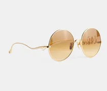 CH0372S-003 Gold Round Sunglasses — Gold