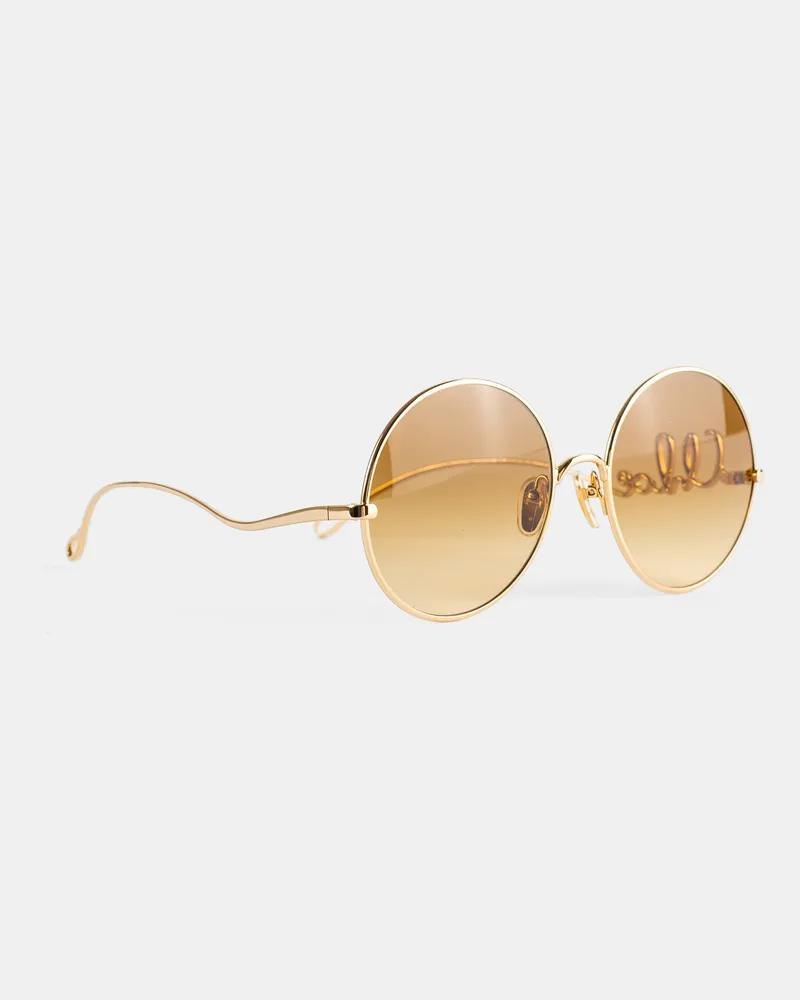 Chloé CH0372S-003 Gold Round Sunglasses — Gold Gold