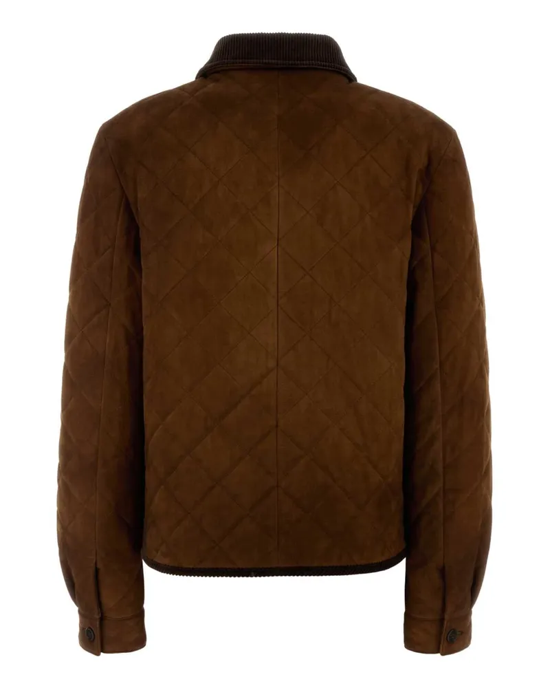 Miu Miu Women's Brown Suede Jacket Brandy Giacche Pelle In Brown