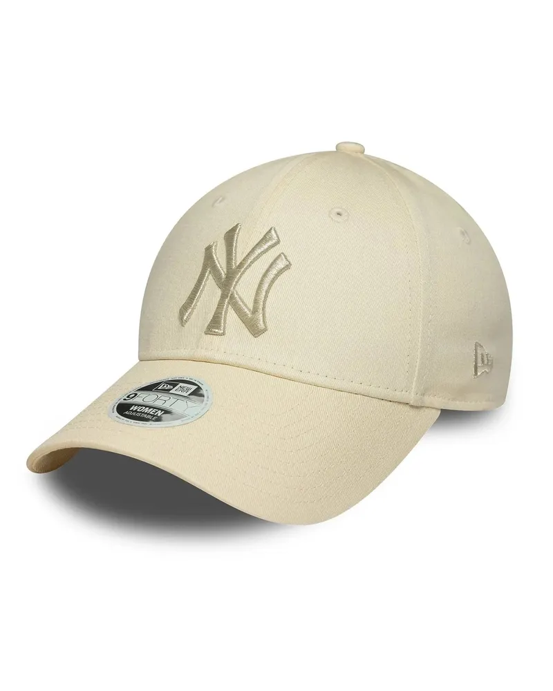 New Era Unisex Baseball Cap Metallic Logo Light Beige Cotton Hat Beige