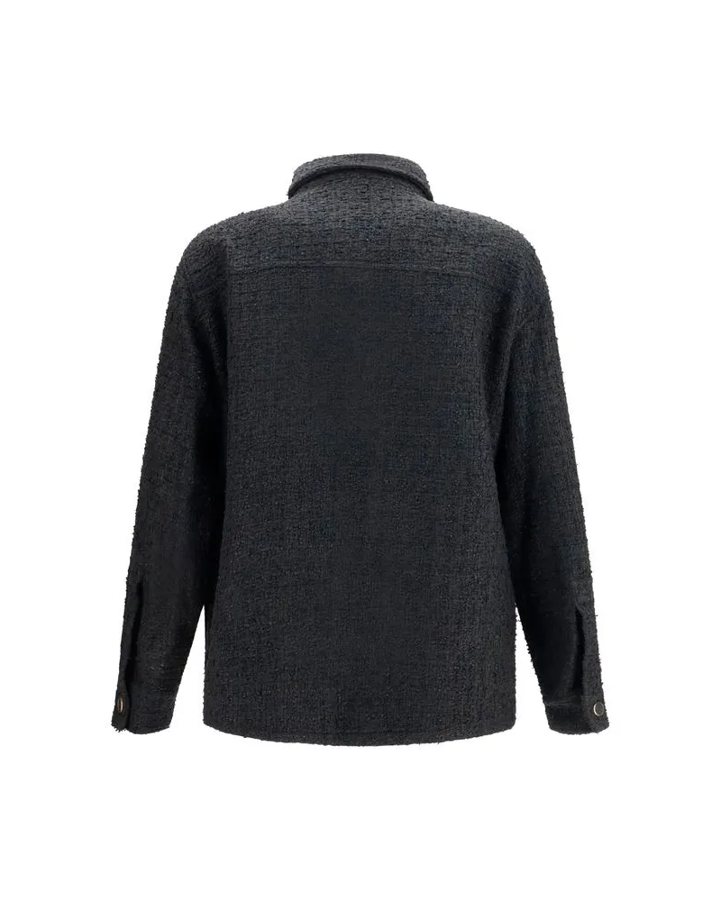 Balmain Men's Black Cotton Full-Length Jacket Clothing Black