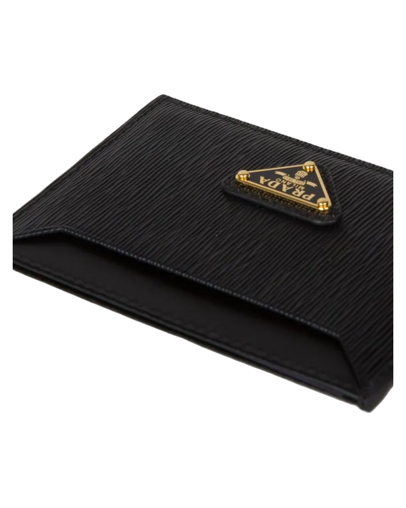 Prada Women's Card Holder Black Calfskin Bags Card-holders Black