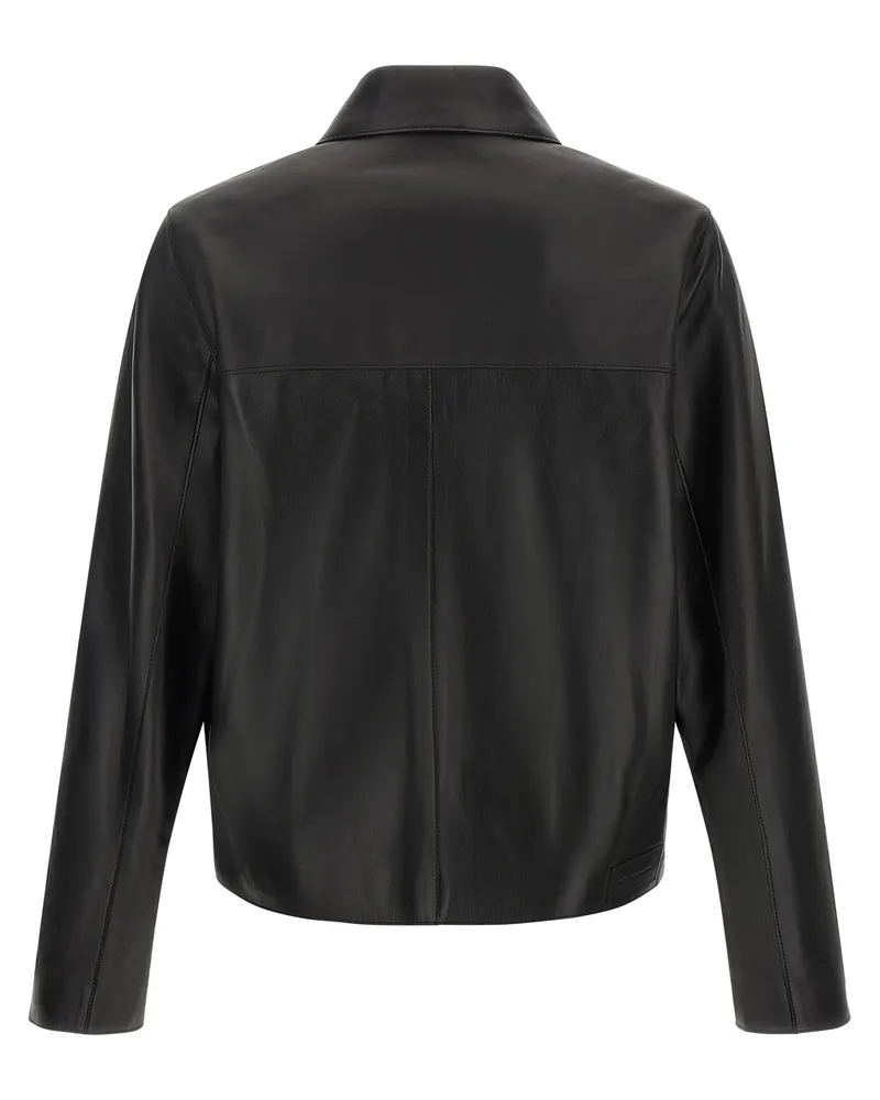 AMI Paris Lamb Leather Jacket — Black Black