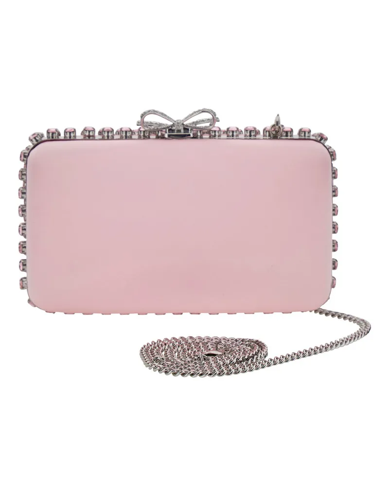 Self-Portrait Women's Clutch Bag Pink Satin Pink