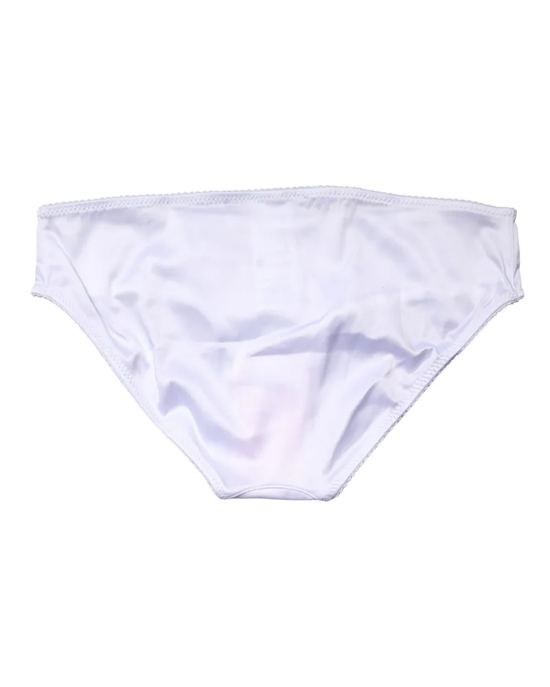 Dolce & Gabbana Women White Silk Stretch Mid Waist Brief Panty Underwear Elastane Clothing White