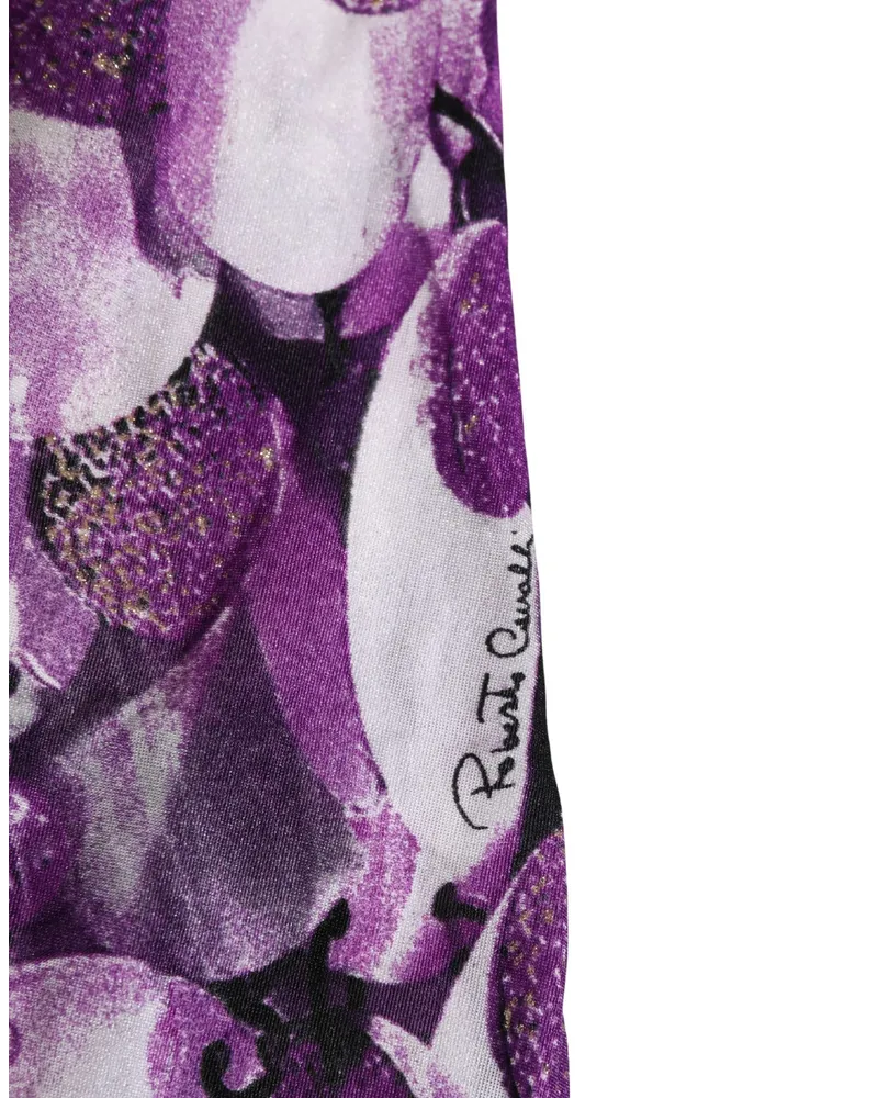 Roberto Cavalli Women Multicolor Patterned Halter Neck Underwear Lace Clothing Purple