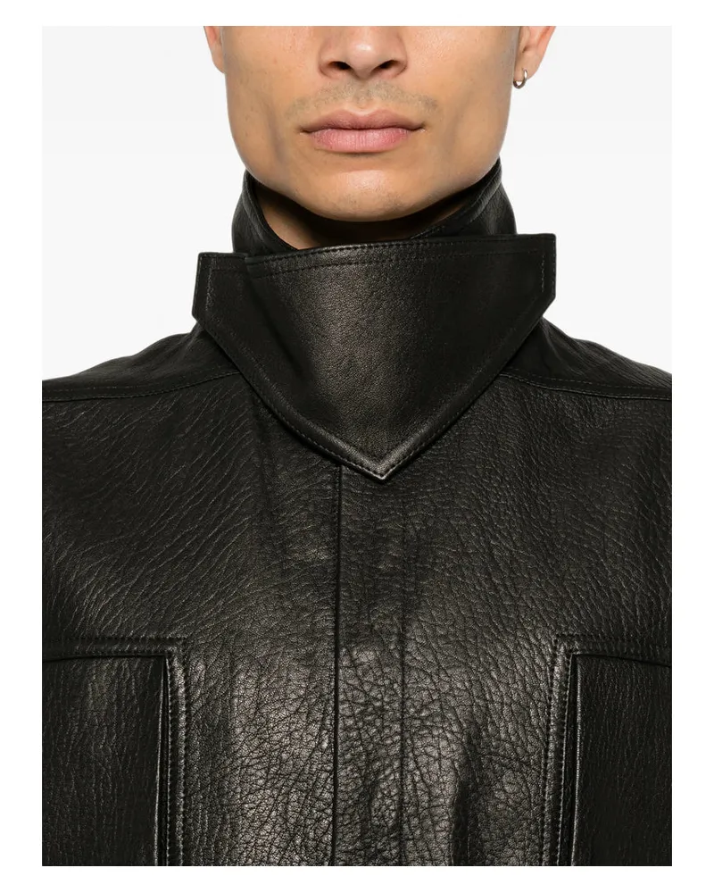 Rick Owens Grained Lambskin Sleeveless Jacket — Black Black