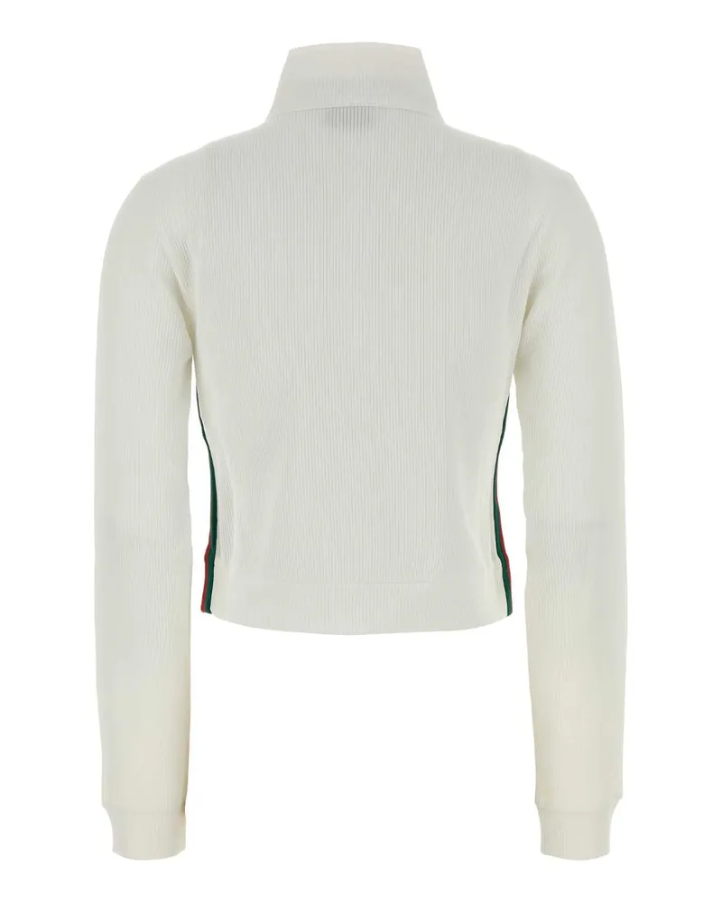 Gucci Women's White Jersey Sweatshirt Exterior: Polyester Cotton Maglieria Sweater White