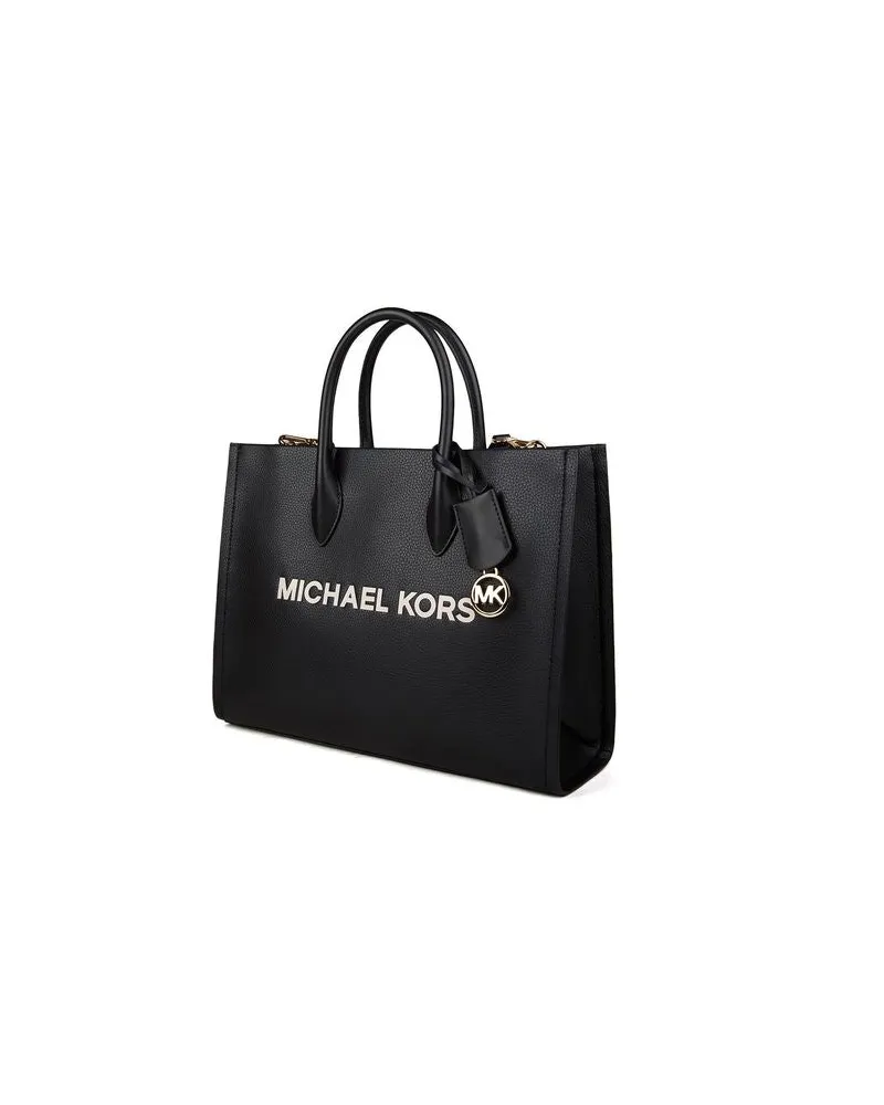 Michael Kors Women's Tote Black Leather Tote-bags Black