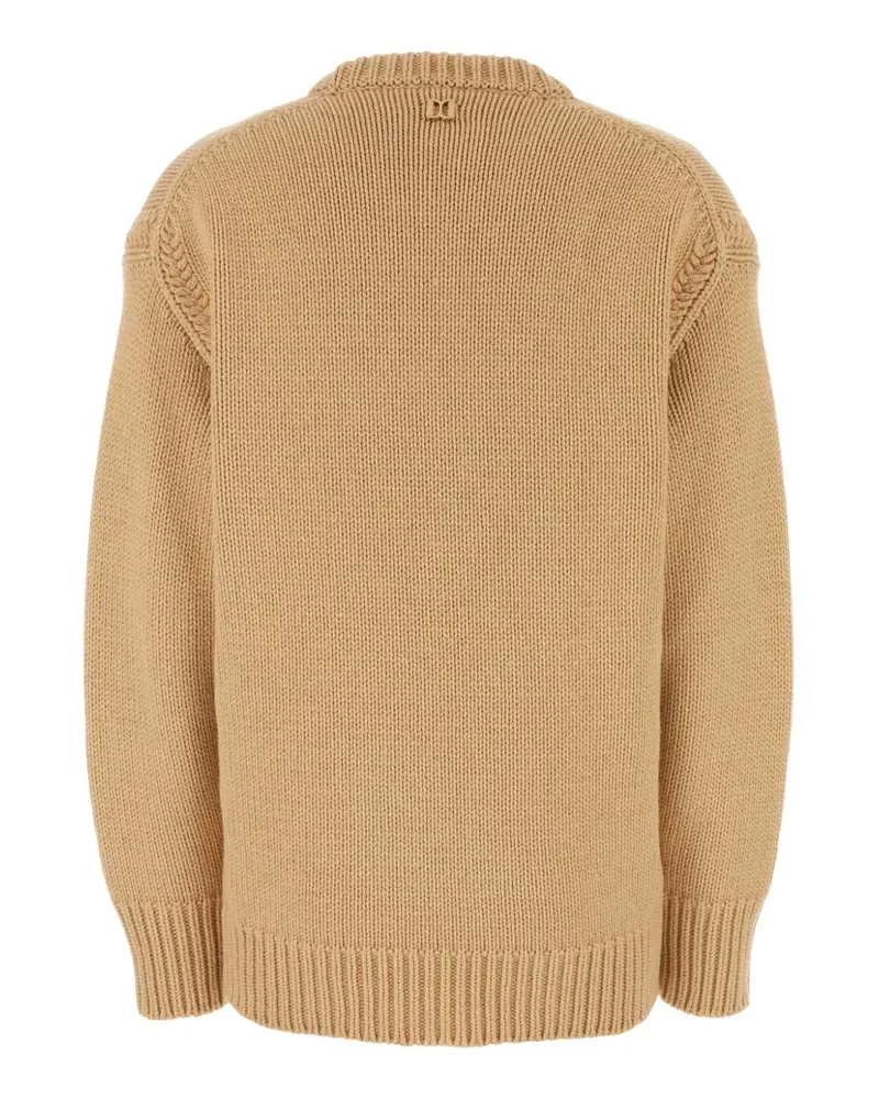Chloé Women Skin Pink Cashmere Blend Oversize Sweater Ultimatenude Exterior: Cotton Maglieria Beige