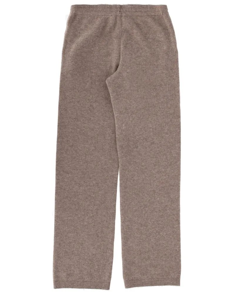 SPORTY & RICH Cashmere-Wool Blend Trousers — Brown Brown