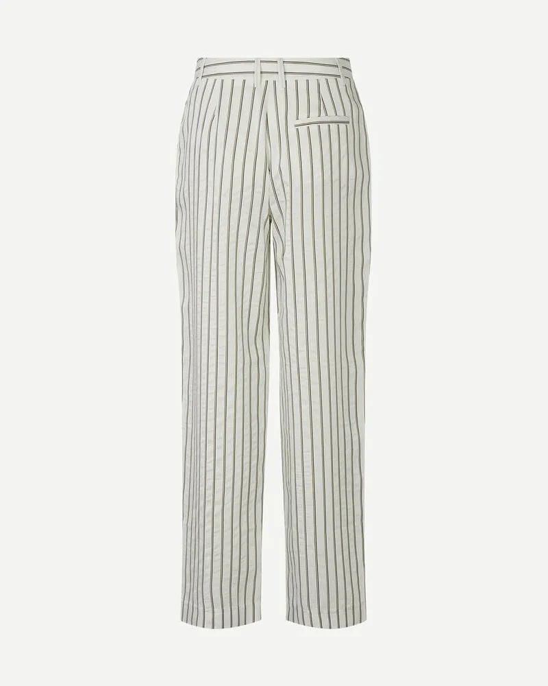 Samsøe & Samsøe Striped Viscose-Blend Trousers — White White
