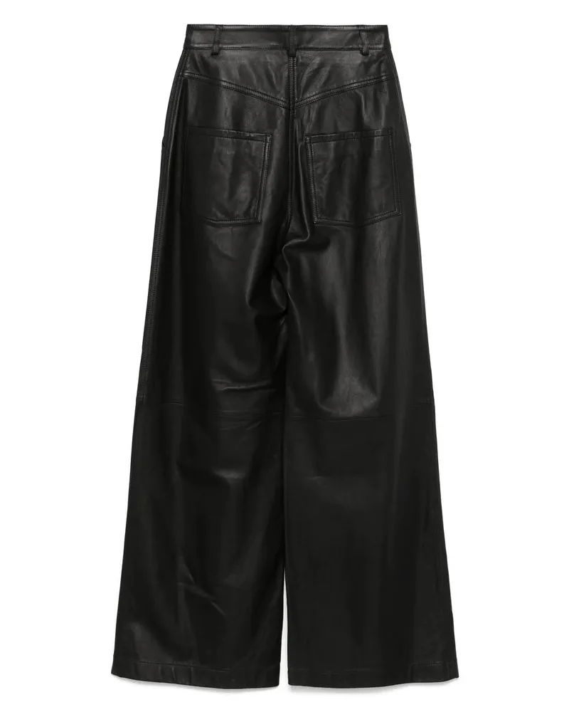 Yves Salomon Lambskin Trousers — Black Black