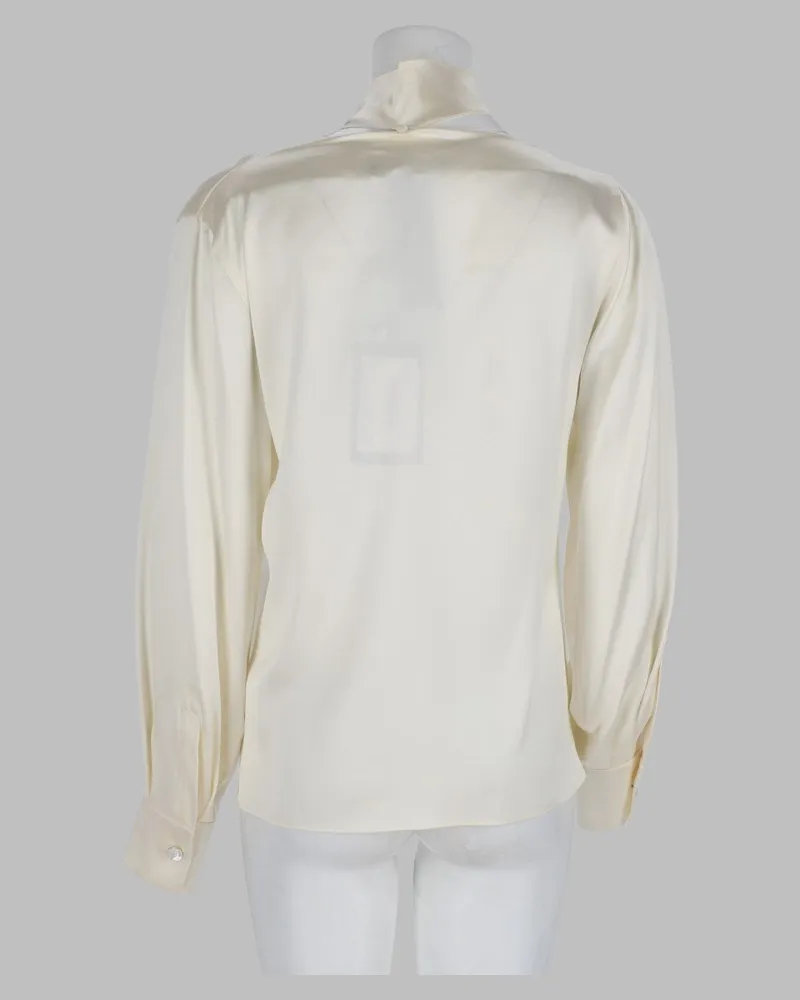 Max Mara Silk Satin Blouse — White White