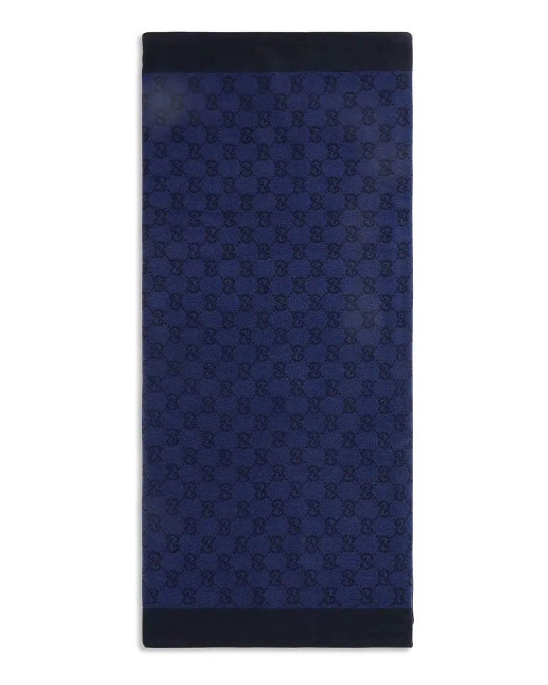 Gucci GG Jacquard Terry Cotton Scarf — Blue Blue