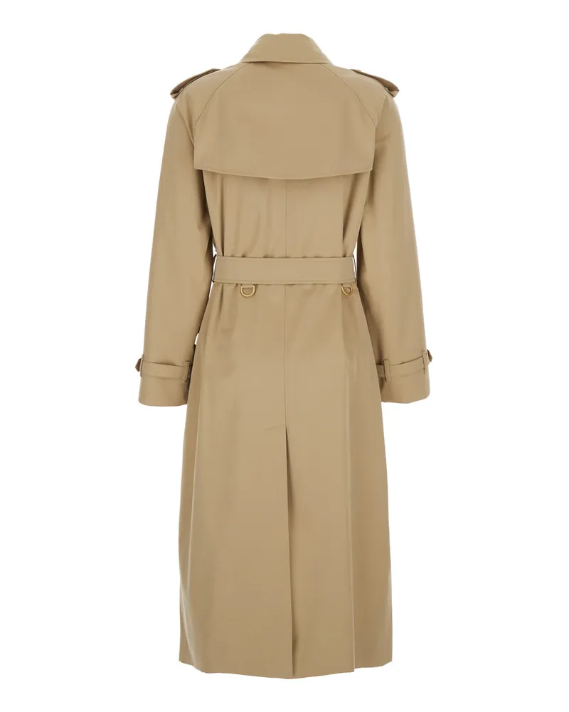 Burberry Women's Trench Coat Beige Cotton Beige