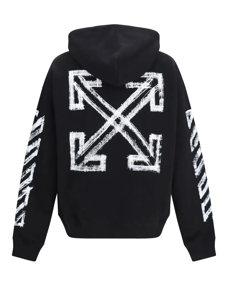 OFF-WHITE Men's Hoodie Motion Arrow Black Cotton Sweatshirts Sweater Black