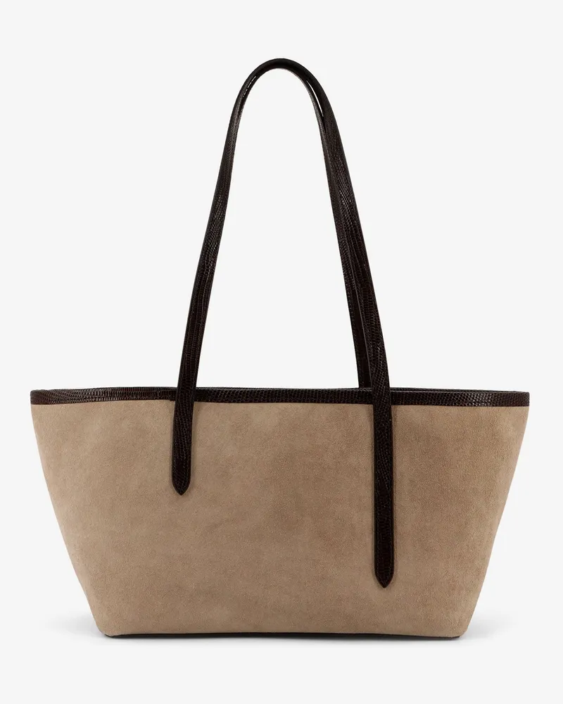 ATP Atelier Women's Gaiba Suede Shoulder Bag Beige Printed Lizard Beige