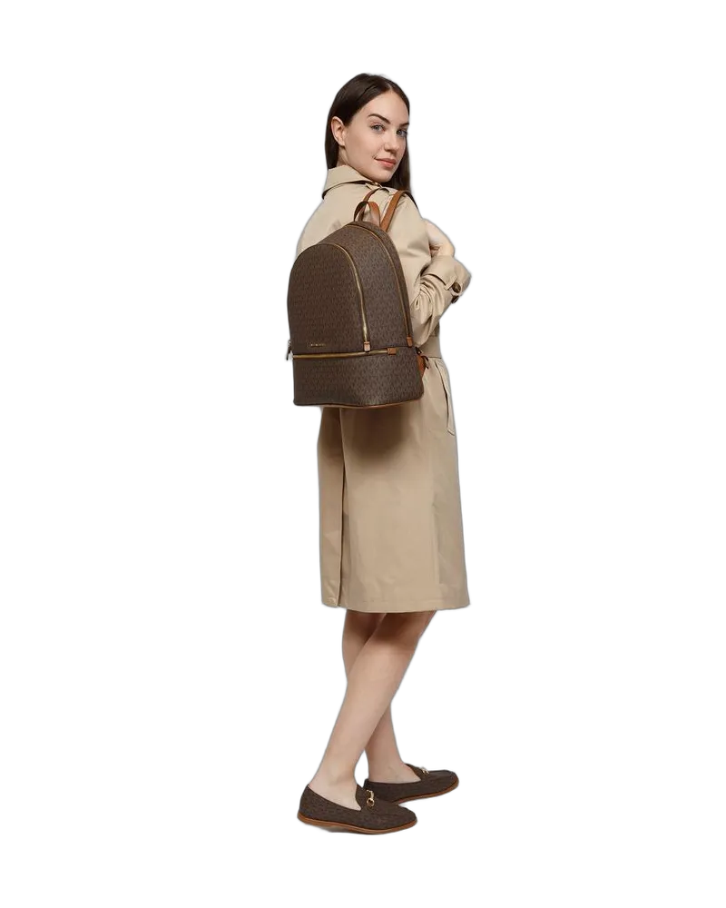 Michael Kors Women's Backpack Brown Polyvinyl Chloride Brown