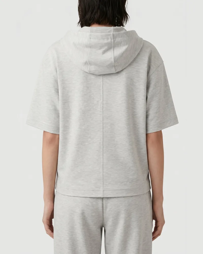 Brunello Cucinelli Cotton-Blend Relaxed Hoodie — Gray Gray