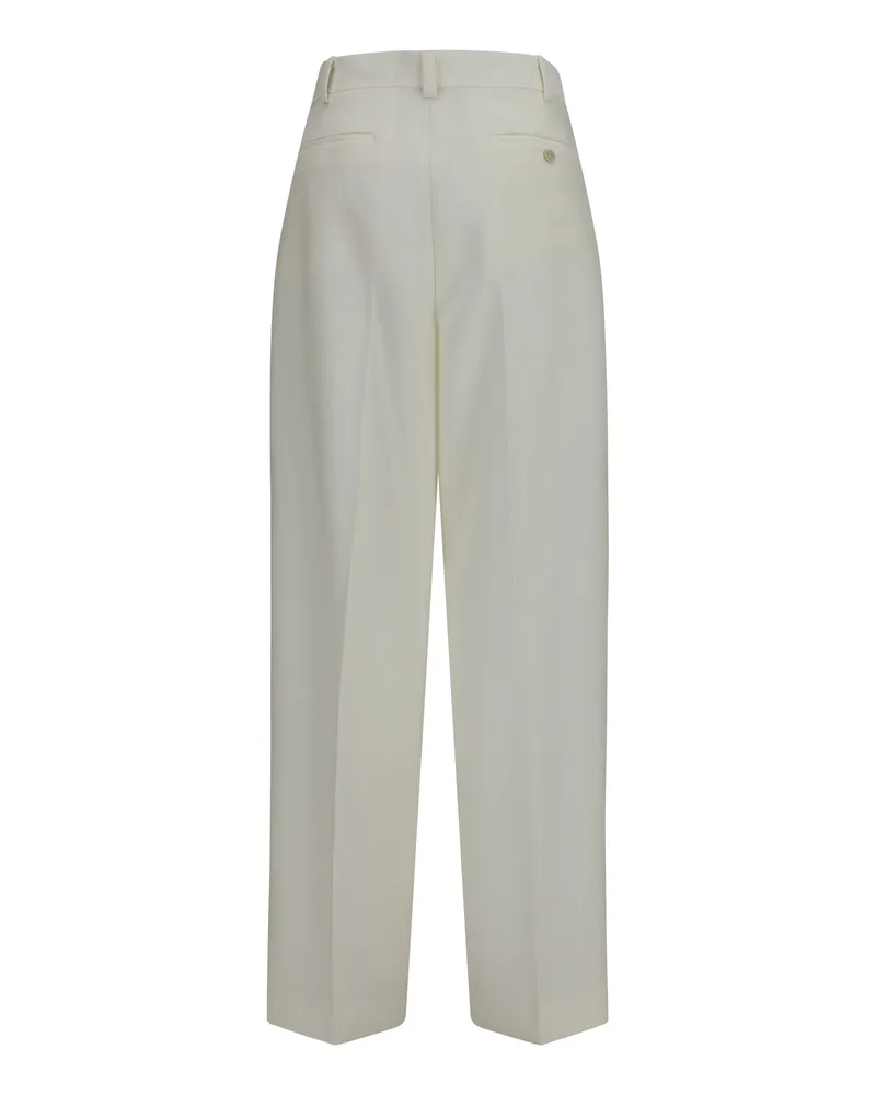 Calvin Klein Women's Alexandra Pants White Merino Wool Ovis Aries Trousers White