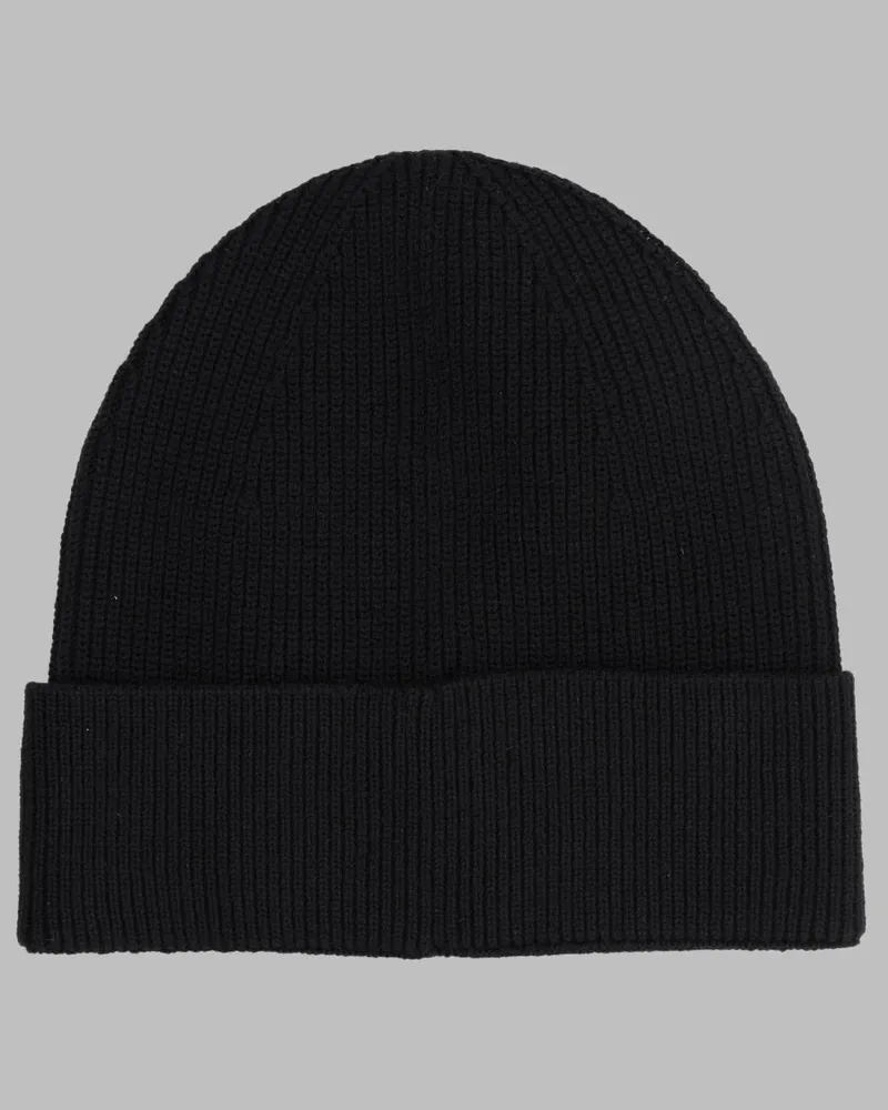 Balmain HH1XC050KK35_0PA Wool with Logo Patch Beanie — Black Black
