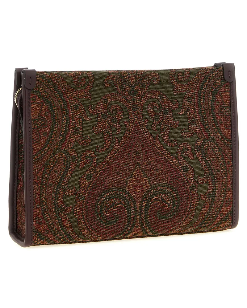 Etro Jacquard Paisley Clutch — Green Green