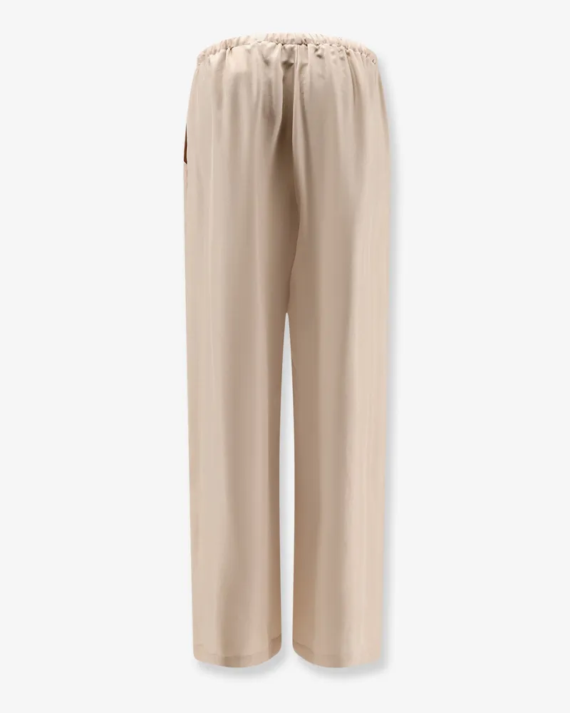 ALYSI Women's Silk Trousers Beige Beige