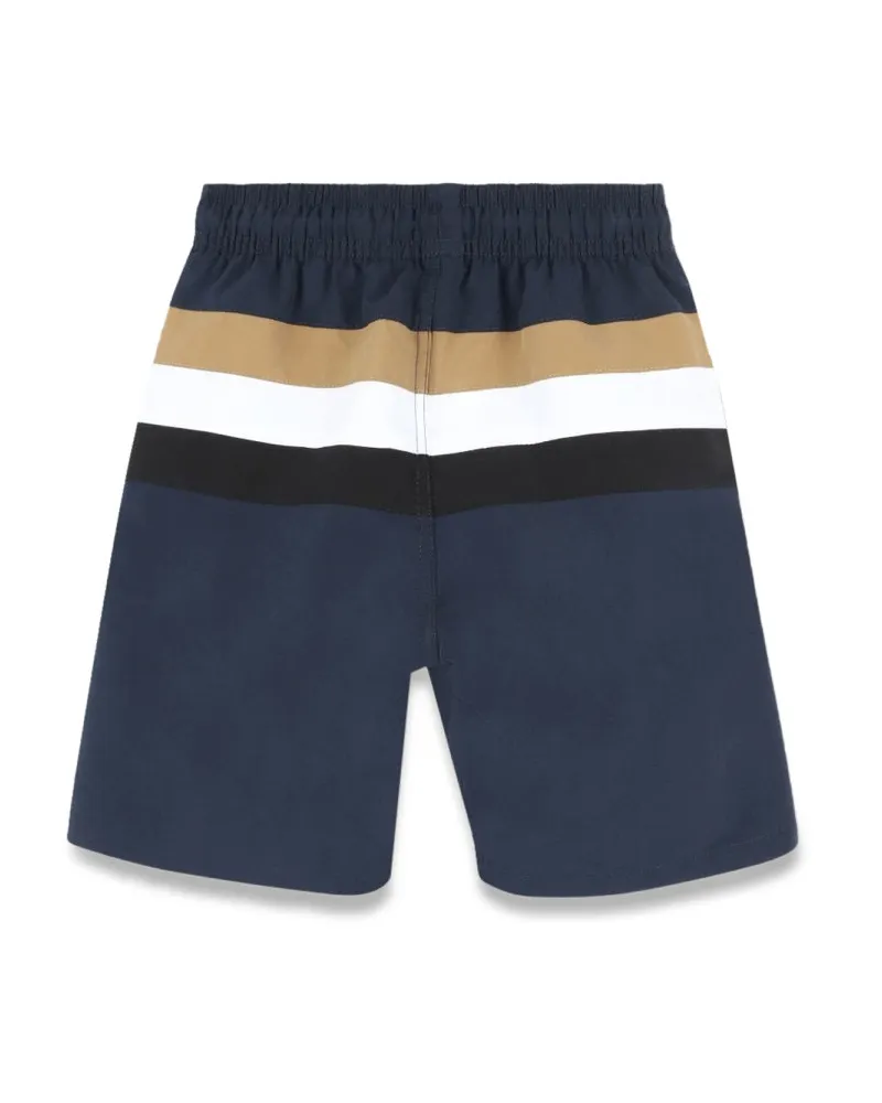HUGO BOSS Quick-Drying Polyester Bermuda Shorts — Blue Blue