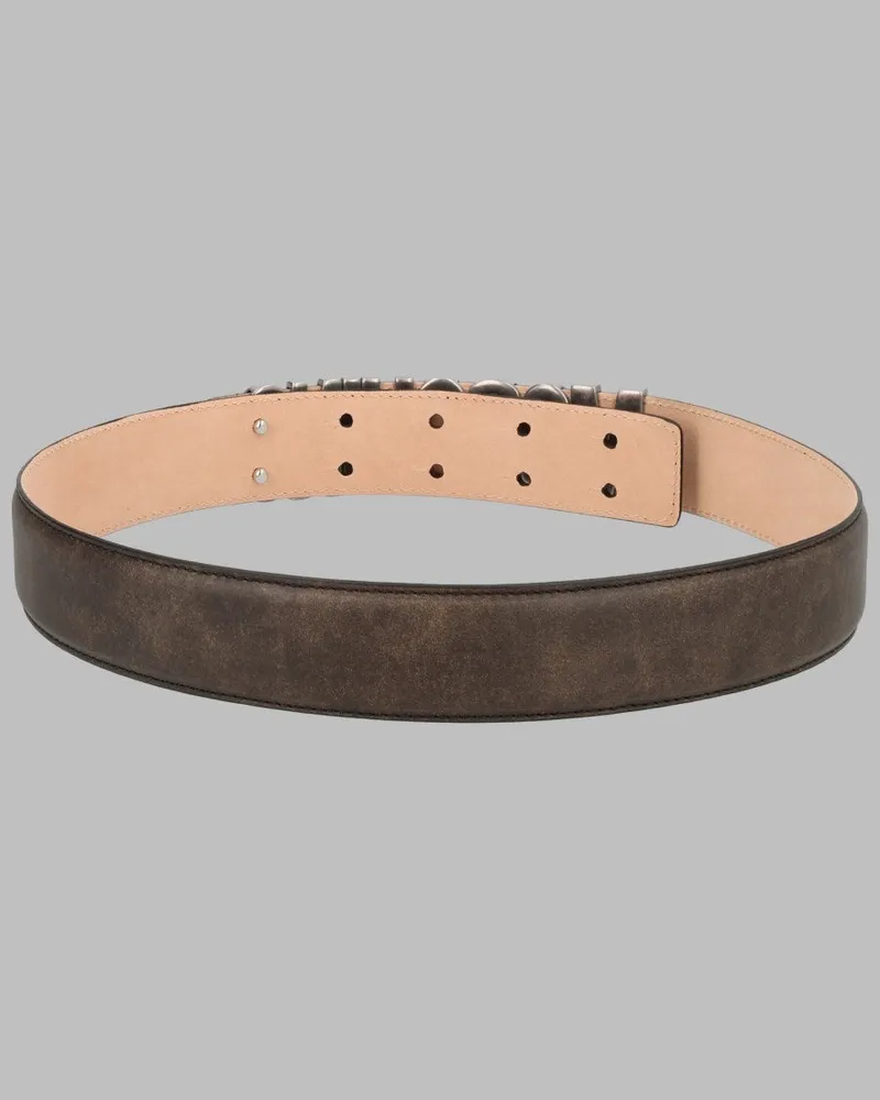 Moschino Logo-Embellished Leather Belt — Brown Brown
