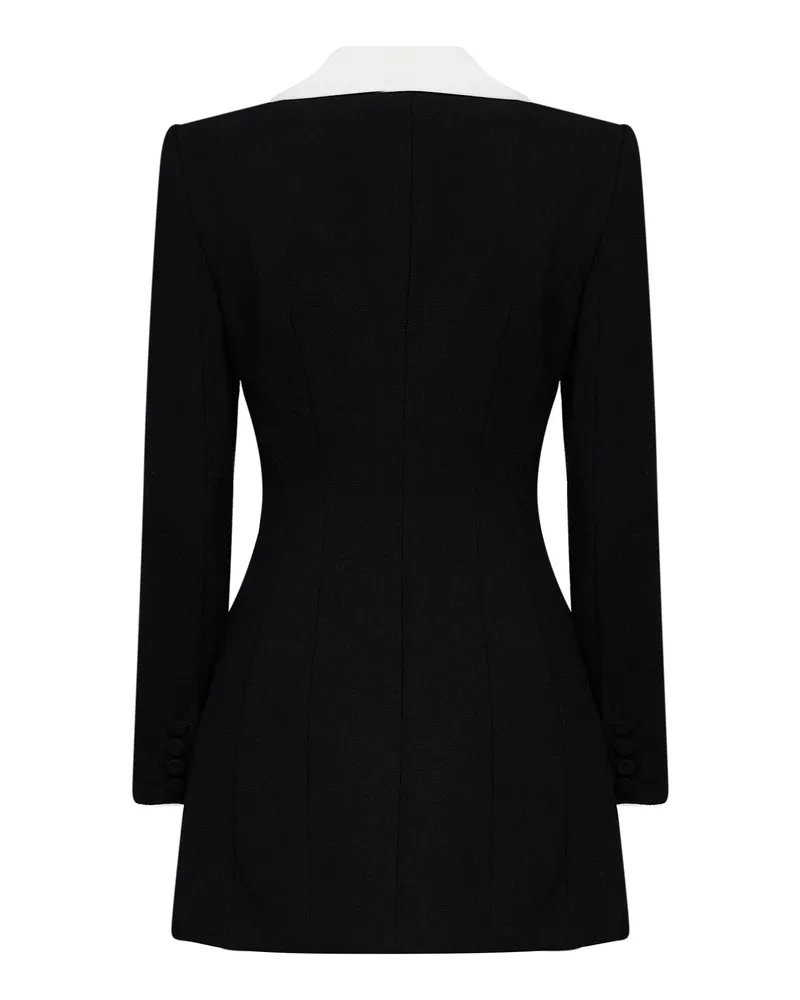 Self-Portrait Women's Tailored Blazer Mini Dress Black Wool Black