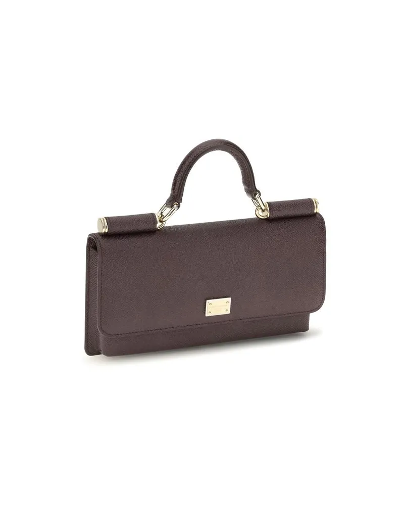 Dolce & Gabbana Women's Brown Calf Leather Bos Taurus Shoulder Bag Brown